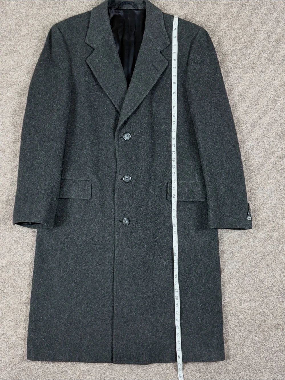 Vintage Hart Schaffner & Marx Grey Long Wool Overcoat Men’s Large Winter Coat